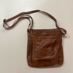 brown leather bag